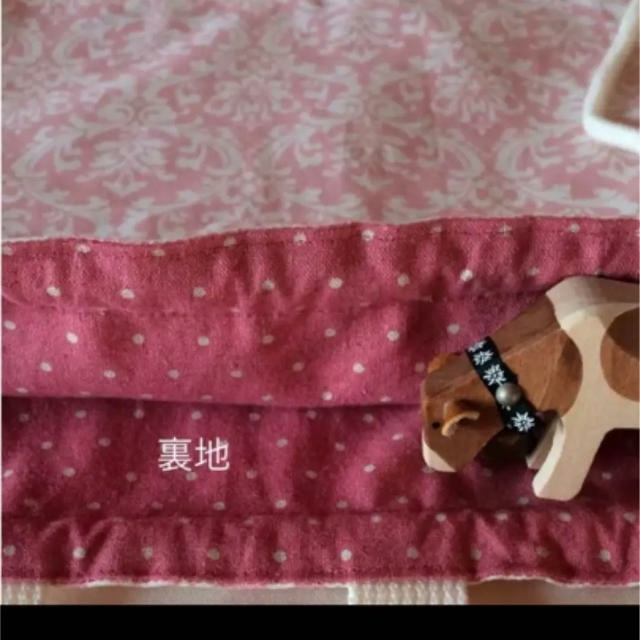 ナップサック＊ダマスク ピンク ハンドメイドのキッズ/ベビー(バッグ/レッスンバッグ)の商品写真