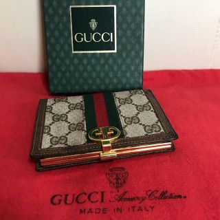 グッチ(Gucci)の箱付き 未使用 GUCCI オールド グッチ シェリーライン がま口 折れ 財布(財布)