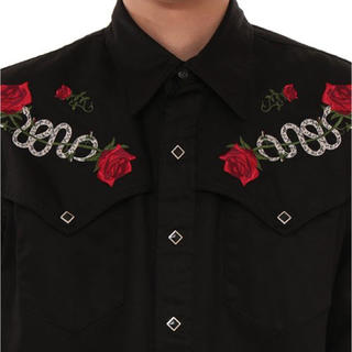 18AW完売品 新品未使用ジョン ローレンス サリバン薔薇刺繍ウエスタン シャツ