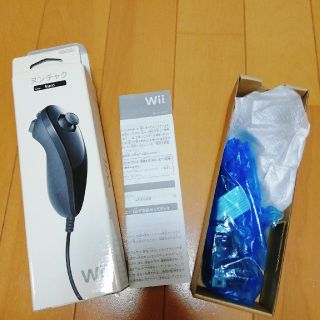 ウィー(Wii)の未使用 Wii ヌンチャク 黒(家庭用ゲーム機本体)