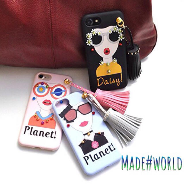 タッセル スタッズ iPhoneケース インスタ SNS ガーリー かわいいの通販 by made_world's shop｜ラクマ