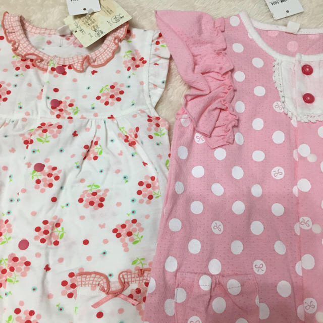 カバーオール ロンパース  新品 4枚 キッズ/ベビー/マタニティのベビー服(~85cm)(カバーオール)の商品写真