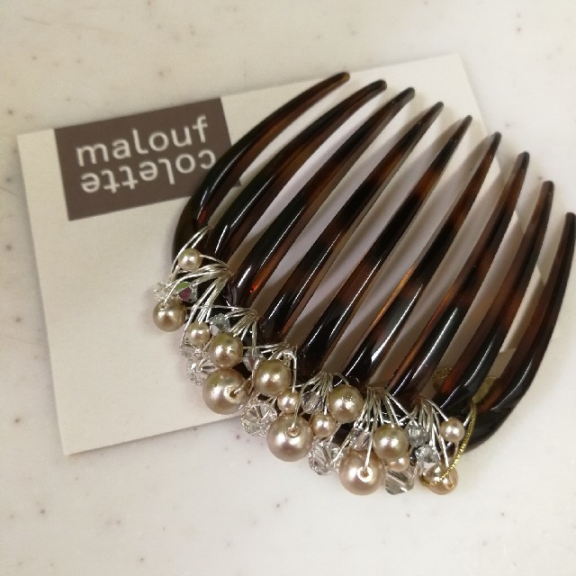 colette malouf(コレットマルーフ)のコレットマルーフ　パール髪止め　未使用 レディースのヘアアクセサリー(バレッタ/ヘアクリップ)の商品写真