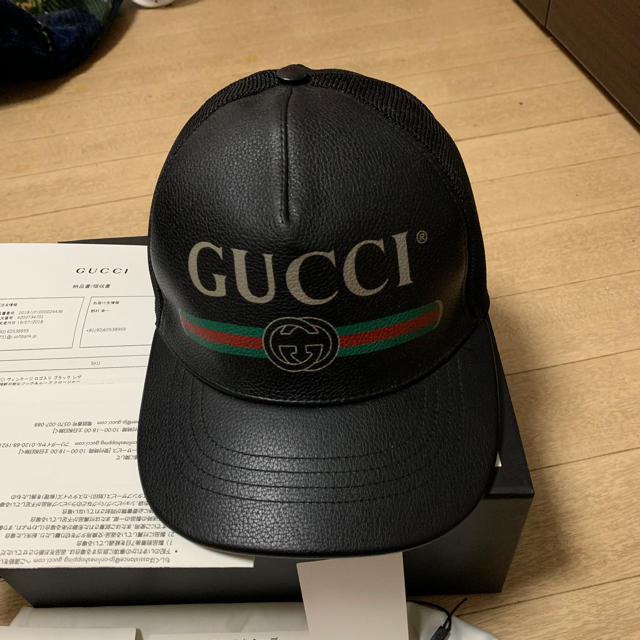 Gucci(グッチ)のグッチレザーメッシュキャップ メンズの帽子(キャップ)の商品写真