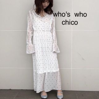 フーズフーチコ(who's who Chico)の新品❁﻿フーズフーチコ ドットティアードワンピース(ロングワンピース/マキシワンピース)