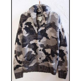 デニムアンドサプライラルフローレン(Denim & Supply Ralph Lauren)の新品*デニム&サプライ*ハンドニット　カモフラ　ショールカラーカーディガン*S*(カーディガン)