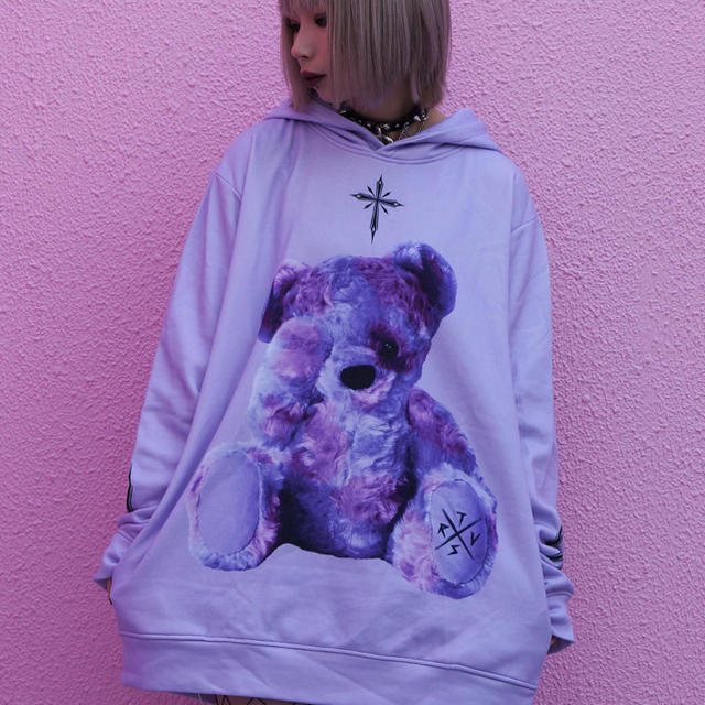 レディースTRAVAS TOKYO Furry bear Hoodie purple