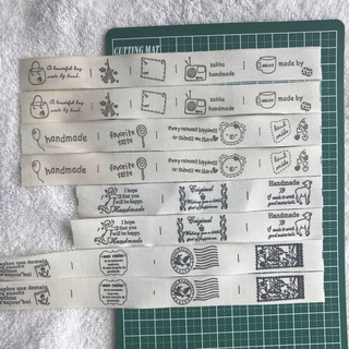 タグ 綿テープ 巾2センチ 16種類2セット 32枚(各種パーツ)