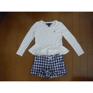 ポロラルフローレン(POLO RALPH LAUREN)のポロラルフローレン　ショートパンツ(サイズ６)＆長袖Tシャツ（サイズ５）(パンツ/スパッツ)