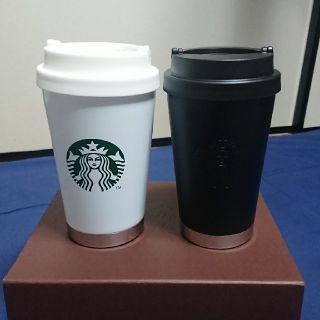 スターバックスコーヒー(Starbucks Coffee)の新品未使用！STARBUCKS ステンレスタンブラー白&黒(タンブラー)