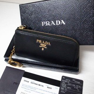 プラダ(PRADA)の正規品♡最安値♡プラダ　コインケース　キーケース　黒　サフィアーノレザー　バッグ(キーケース)