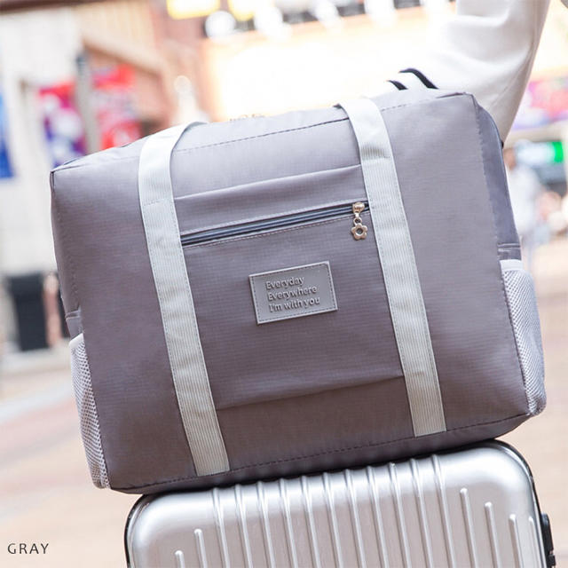 キャリーオンバッグ サイドポケット付き グレー レディースのバッグ(スーツケース/キャリーバッグ)の商品写真