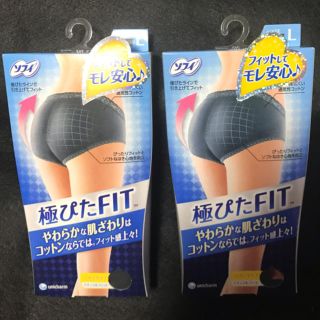 ユニチャーム(Unicharm)のソフィ 極ぴたFIT ナチュラルフィット Lグレー ふつう丈 ×2個(ショーツ)