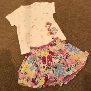 ニットプランナー(KP)の【未使用】90 KP☆mimiちゃんティーシャツ、リバーシブルキュロットセット(Tシャツ/カットソー)