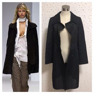 本物 MARNI マルニ 生地切替 スーツ風 ロング ジャケット 38 ブラック