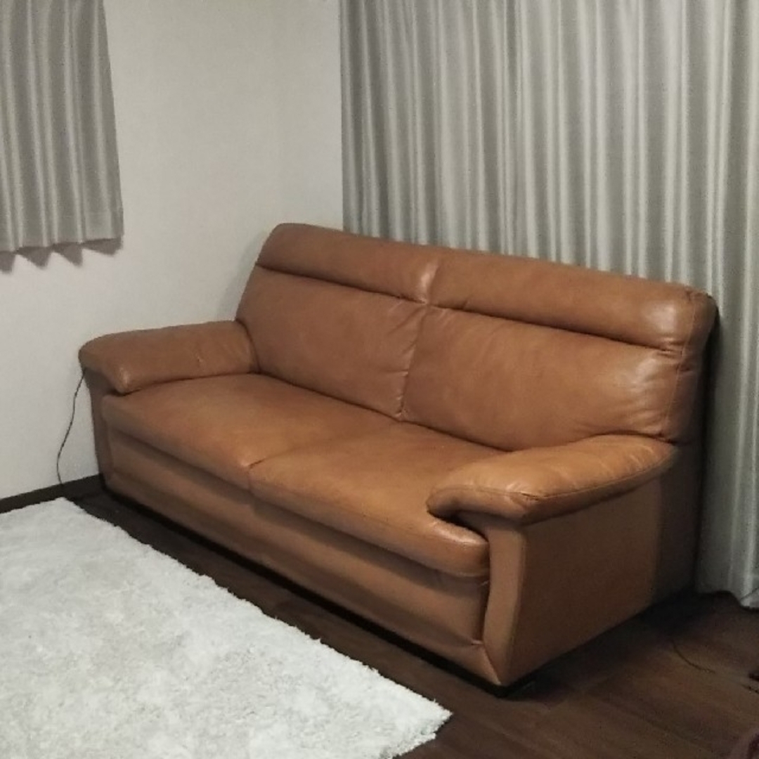 ニトリ - クマタ様専用 本革 ソファー キャメルブラウン 3人 ニトリ - クマタ様専用 本革 ソファー キャメルブラウン 3人