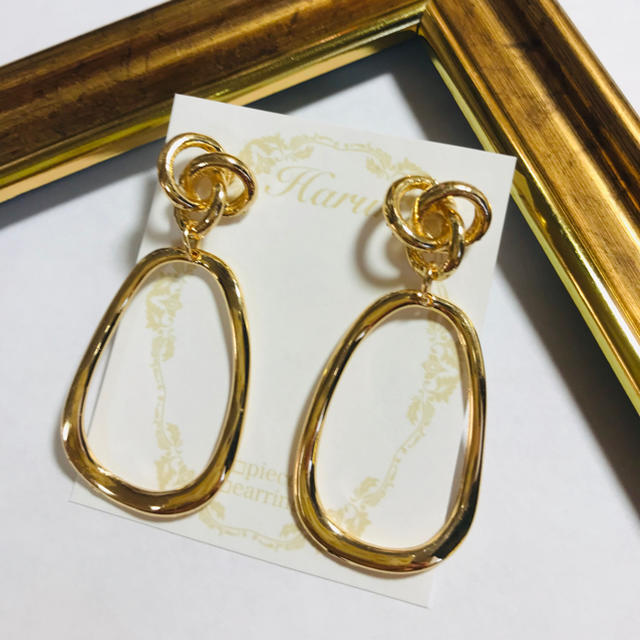 Harun♡ゴールドフープピアス♡ ハンドメイドのアクセサリー(ピアス)の商品写真