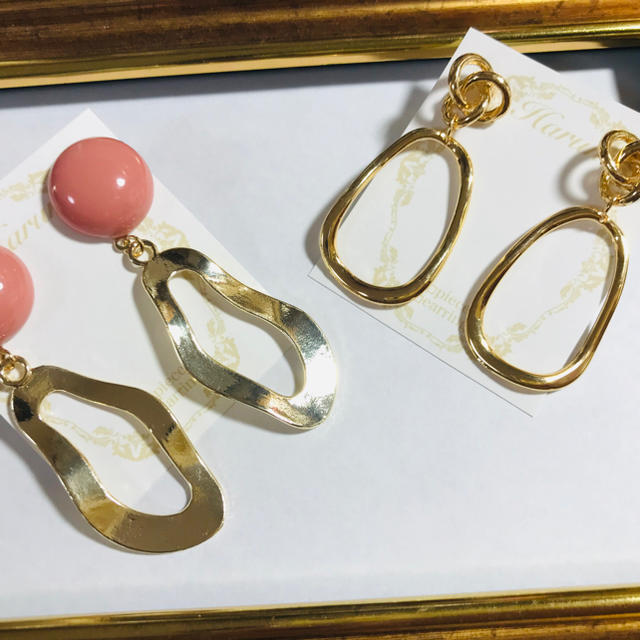 Harun♡ゴールドフープピアス♡ ハンドメイドのアクセサリー(ピアス)の商品写真