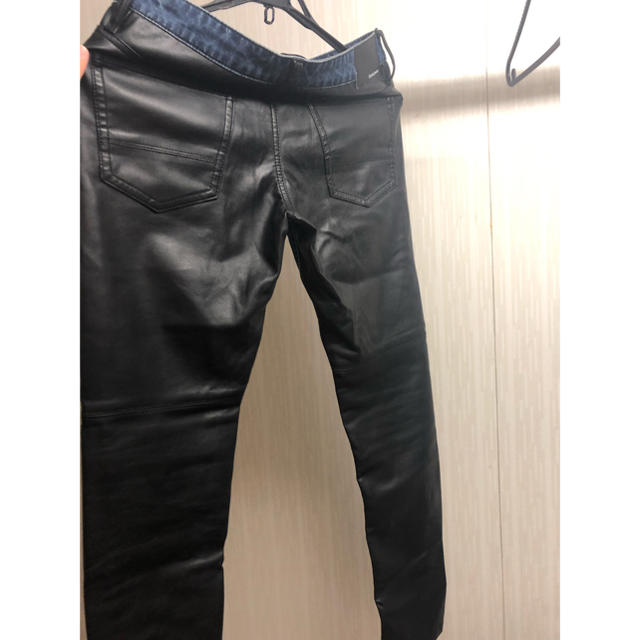 cook jeans レザー切り返し