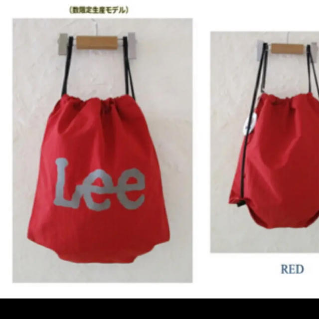 Lee(リー)の新品★Lee★ナップサック★レッド キッズ/ベビー/マタニティのこども用バッグ(リュックサック)の商品写真