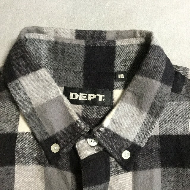 DEPT(デプト)のDEPT ネルシャツ ボタンダウン チェック モノクロ バイカラー コットン メンズのトップス(シャツ)の商品写真