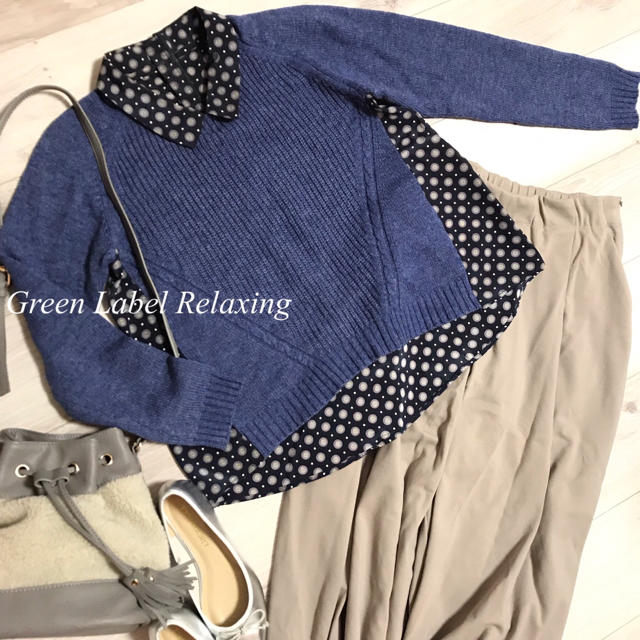 UNITED ARROWS green label relaxing(ユナイテッドアローズグリーンレーベルリラクシング)のグリーンレーベルリラクシング✴︎ドッキングニットブラウス♡ レディースのトップス(ニット/セーター)の商品写真