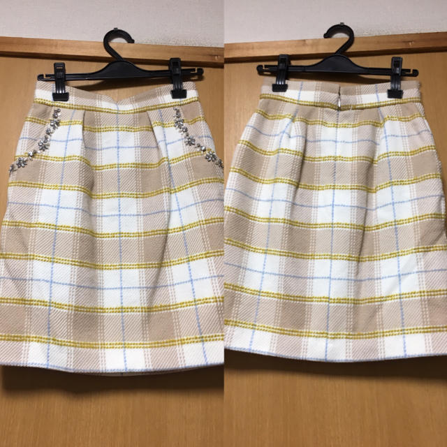 MISCH MASCH(ミッシュマッシュ)のミッシュマッシュ チェック装飾付きタイトスカート レディースのスカート(ひざ丈スカート)の商品写真