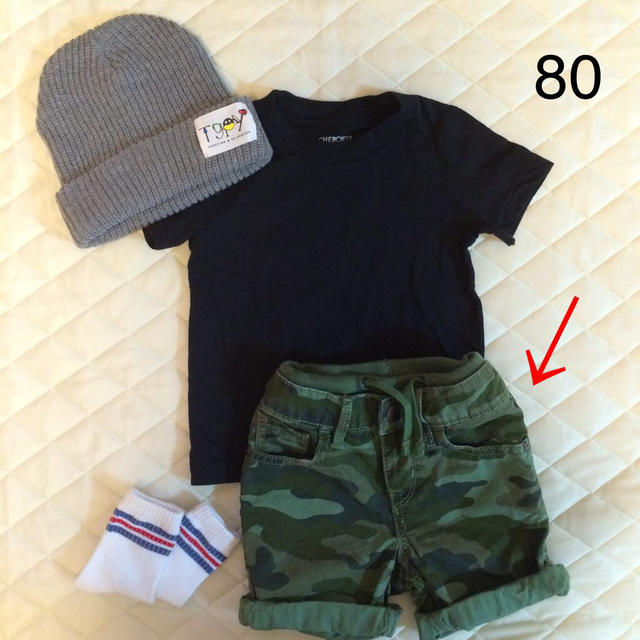 babyGAP(ベビーギャップ)の迷彩パンツ 80 新品 キッズ/ベビー/マタニティのキッズ服男の子用(90cm~)(その他)の商品写真