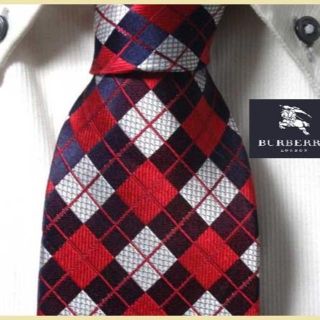 バーバリー(BURBERRY)の美品★バーバリーロンドン★『光沢チェック柄』高級ネクタイ★希少カラー★(ネクタイ)