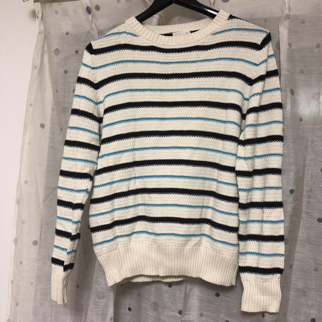 GU(ジーユー)のGUボーダーニット150 キッズ/ベビー/マタニティのキッズ服男の子用(90cm~)(Tシャツ/カットソー)の商品写真