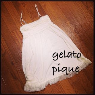 ジェラートピケ(gelato pique)のドットチュールフリルミニドレス♡(ルームウェア)