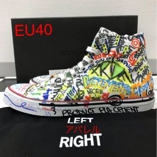 バレンシアガ(Balenciaga)の新品 40 VETEMENTS ヴェトモン ペイント スニーカー ハイカット(スニーカー)