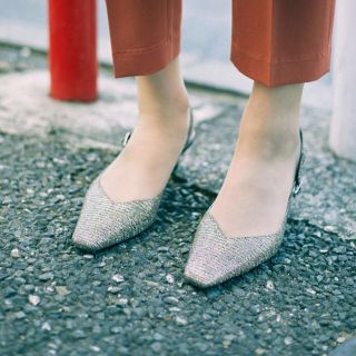 アメリヴィンテージ(Ameri VINTAGE)のAMERI GLITTER ballerina pumps(ハイヒール/パンプス)