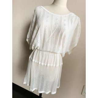 エイチアンドエム(H&M)のH&M 【未使用／少々難あり】レース編みニットチュニック 36 水着の上にも♪(チュニック)