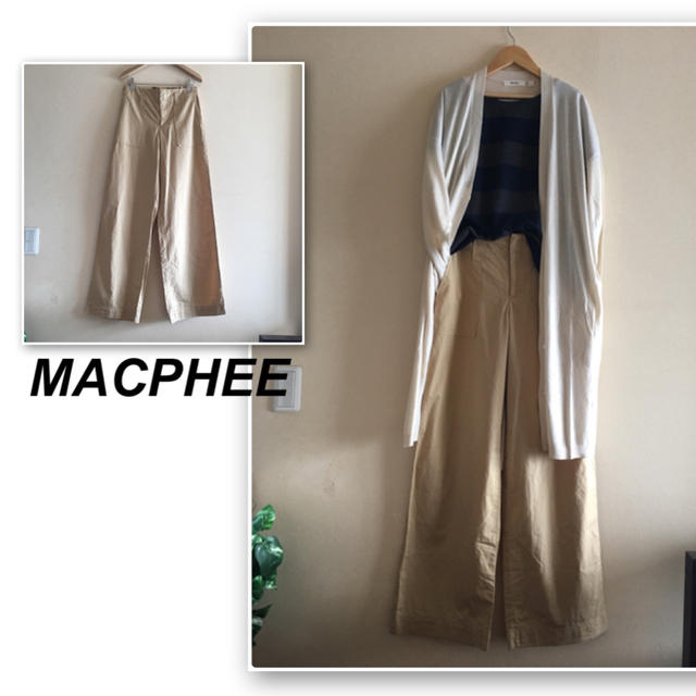 MACPHEE(マカフィー)のマカフィー✨イエローベージュのワイドパンツ レディースのパンツ(カジュアルパンツ)の商品写真
