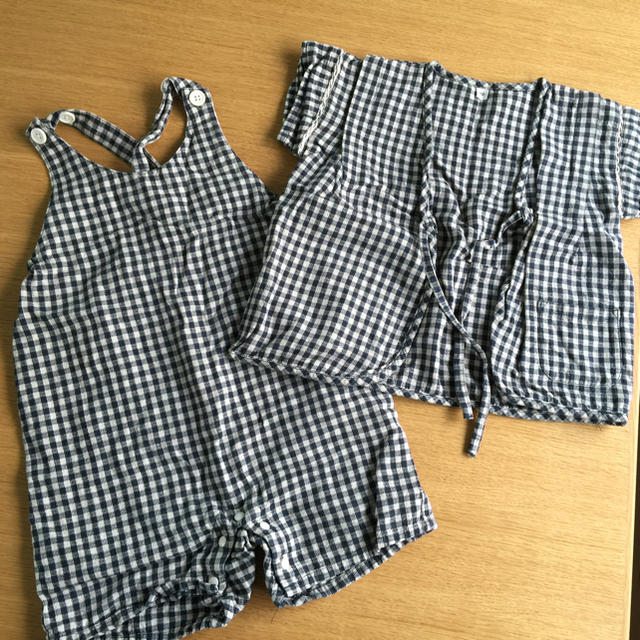 MUJI (無印良品)(ムジルシリョウヒン)の無印甚平90 キッズ/ベビー/マタニティのキッズ服男の子用(90cm~)(甚平/浴衣)の商品写真