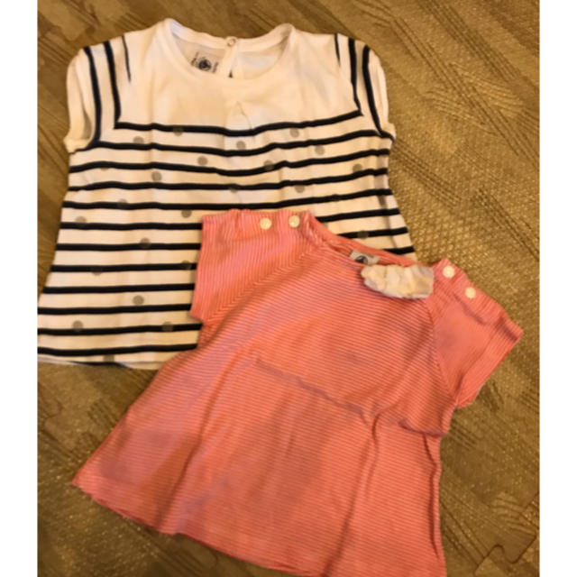 PETIT BATEAU(プチバトー)の★専用★プチバトー 半袖カットソー2枚セット キッズ/ベビー/マタニティのベビー服(~85cm)(Ｔシャツ)の商品写真