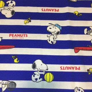 スヌーピー(SNOOPY)のスヌーピー   ボーダー柄 生地はぎれ(生地/糸)