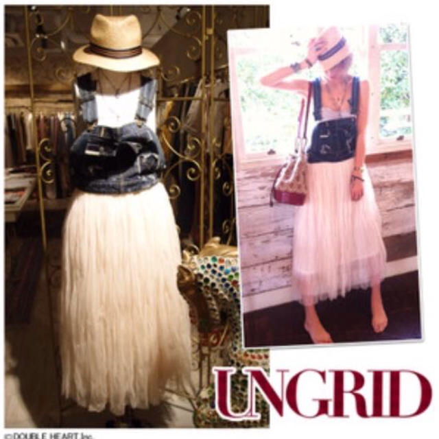 Ungrid(アングリッド)のUngrid♡チュールデニムサロペット レディースのワンピース(ロングワンピース/マキシワンピース)の商品写真