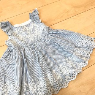 ベビーギャップ(babyGAP)の美品！baby GAP＊ストライプ柄フリルワンピース(ワンピース)