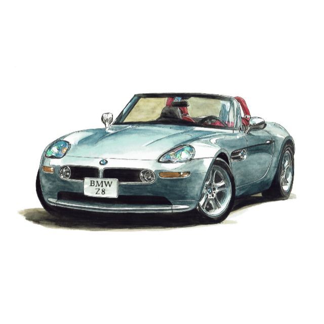 GC-1052 BMW Z8限定版画 直筆サイン額装●作家平右ヱ門 8