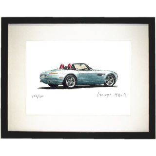 ビーエムダブリュー(BMW)のGC-1053 BMW Z8限定版画 直筆サイン額装●作家平右ヱ門(版画)