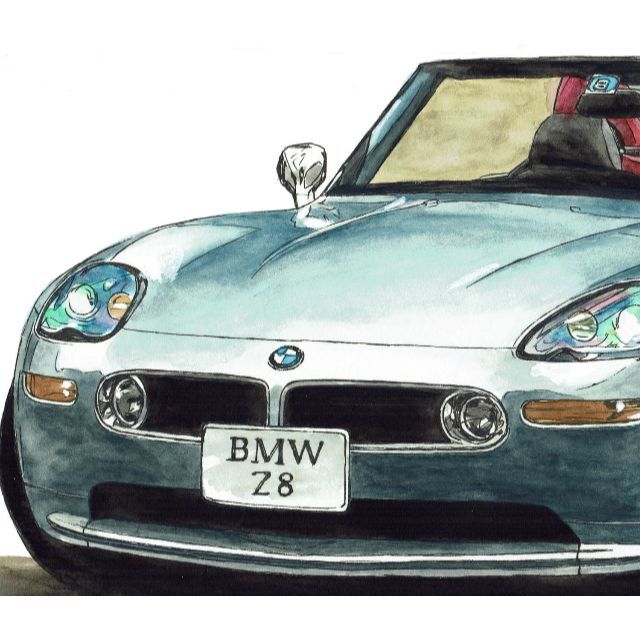 GC-1055 BMW Z8/M1限定版画直筆サイン額装●作家平右ヱ門 3