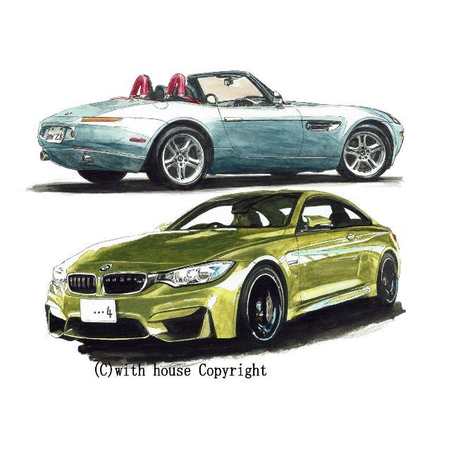 GC-1057 BMW Z8/M4クーペ限定版画直筆サイン額装●作家平右ヱ門 1