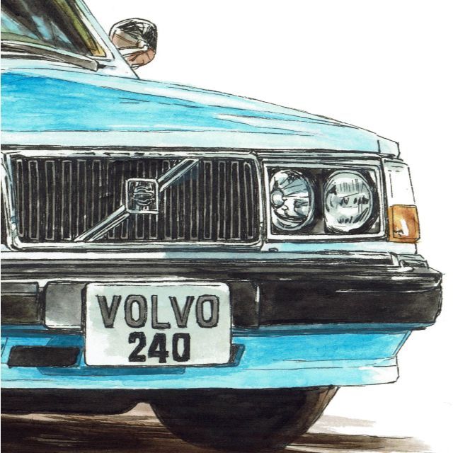 Volvo(ボルボ)のGC-1060 ボルボ240限定版画直筆サイン額装●作家平右ヱ門 エンタメ/ホビーの美術品/アンティーク(版画)の商品写真