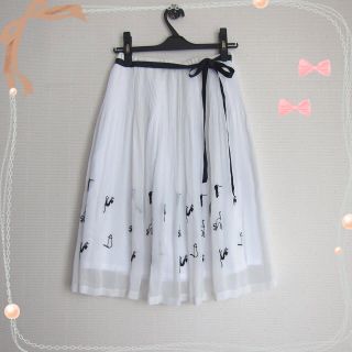CREF DE SOL ネコ柄スカート(ひざ丈スカート)