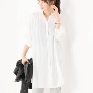 スピックアンドスパン(Spick & Span)のspick&span フロントギャザーブラウス シャツワンピ(シャツ/ブラウス(半袖/袖なし))