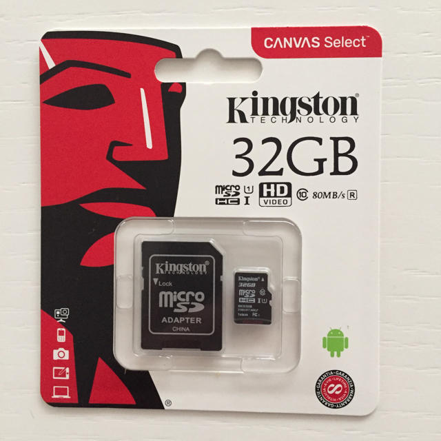 値引き Kingston microSD 32GB クラス10 スマホ/家電/カメラのスマートフォン/携帯電話(その他)の商品写真