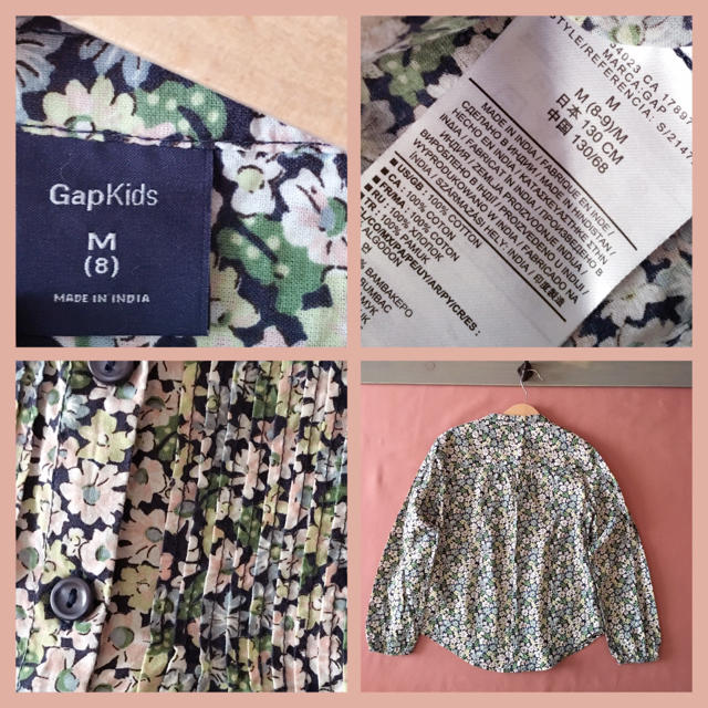 GAP Kids(ギャップキッズ)のGAP kids ギャップキッズ｜小花柄 ピンタック ブラウス ❁ *・130 キッズ/ベビー/マタニティのキッズ服女の子用(90cm~)(Tシャツ/カットソー)の商品写真