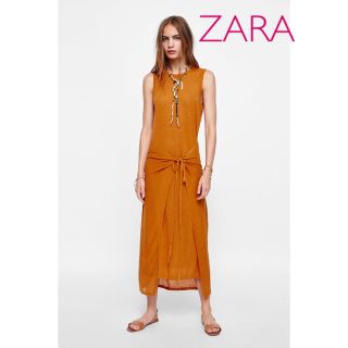 ザラ(ZARA)のsale!新品タグ付☆ZARAザラ☆パレオ風オーバーレイディティールドレス(ロングワンピース/マキシワンピース)